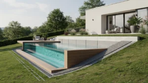 piscine hors sol pente